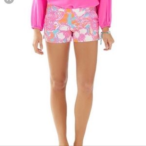 LILLY PULITZER WOMEN'S ADIE SHORTS SIZE 8 TEXTURED SHORELY BLUE FEELING TANKED